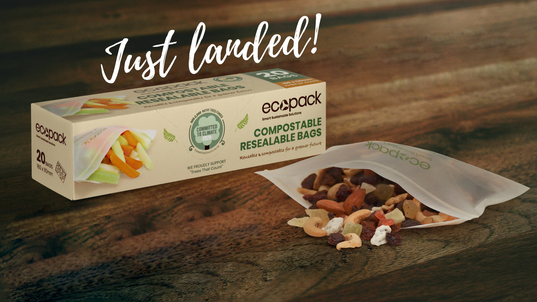 Compostable ziplock bags now in snack size!