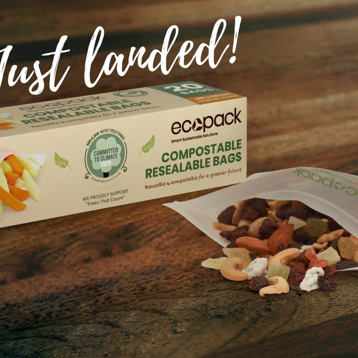 Compostable ziplock bags now in snack size!