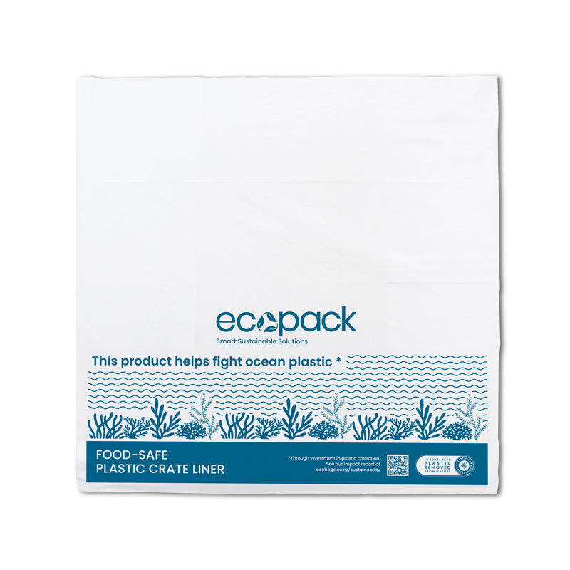 Ecopack Food-Safe Plastic Crate Liners (1 Pack/100 Bags)
