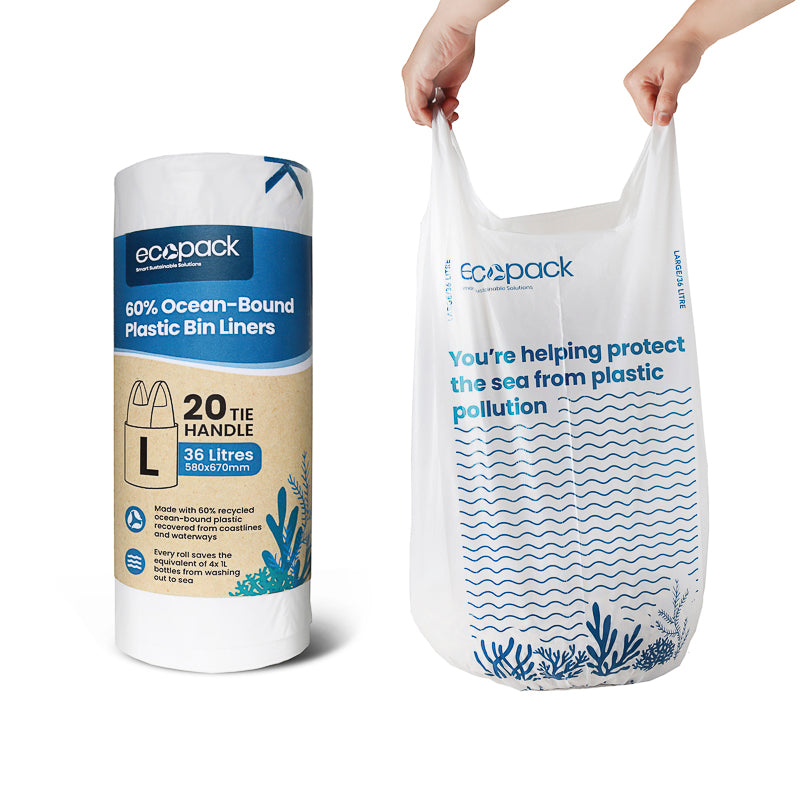 Ecopack 36L Large Recycled Plastic Bin Liners