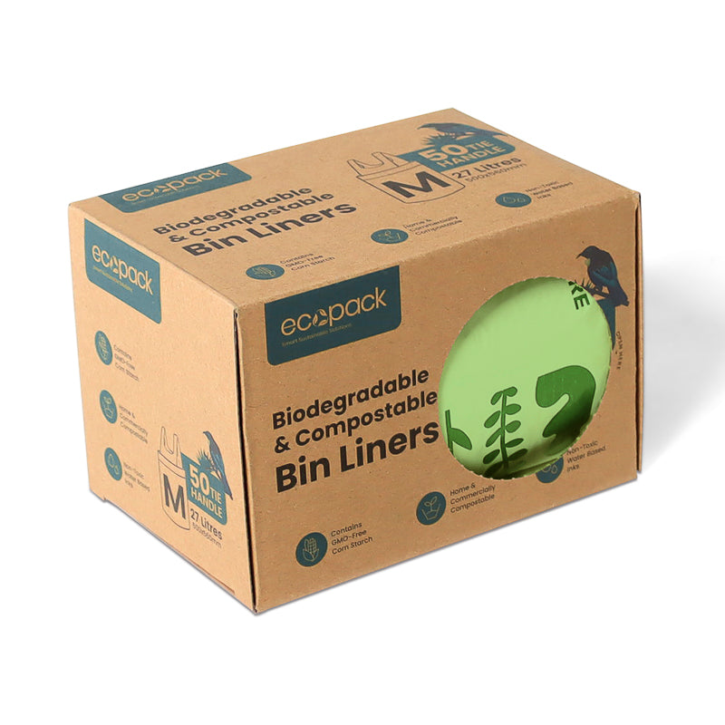 Ecopack 27L Medium Compostable Bin Liners (1 Box/50 Bags)