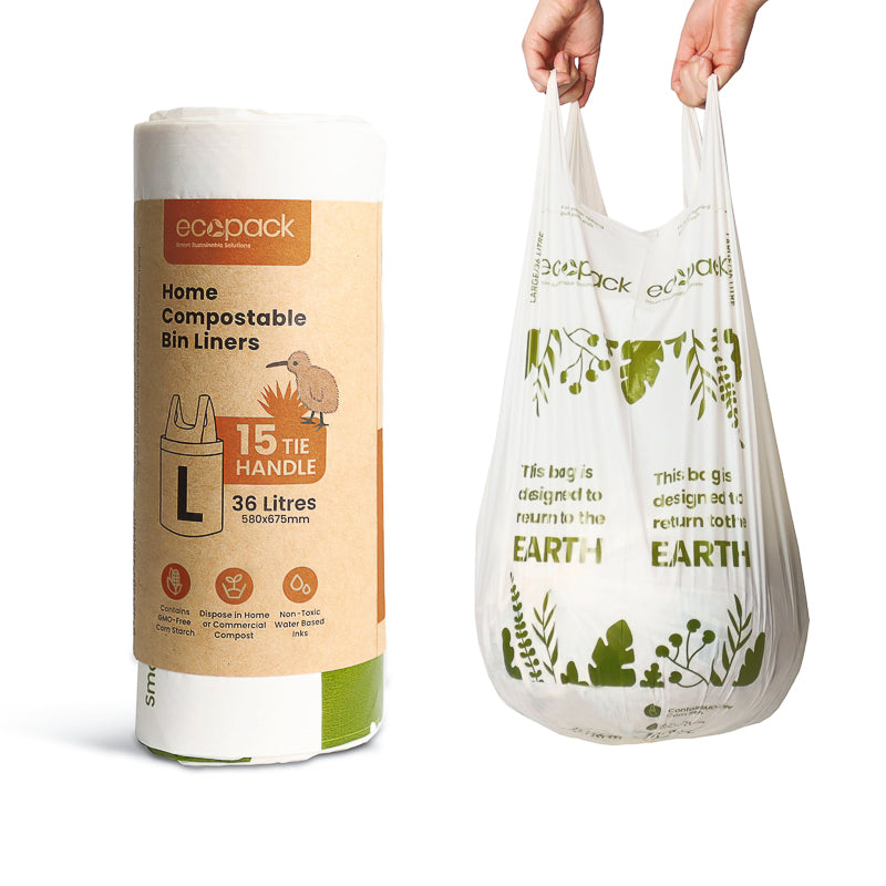 Ecopack 36L Large Compostable Bin Liners