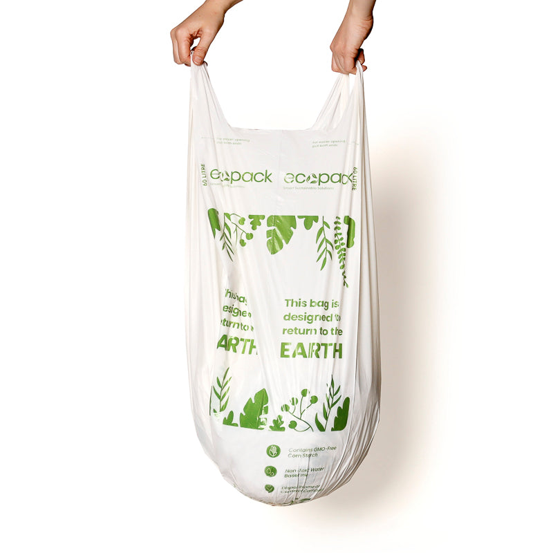ED-2060 60L Compostable Garbage Bin Liners - Roll of 5