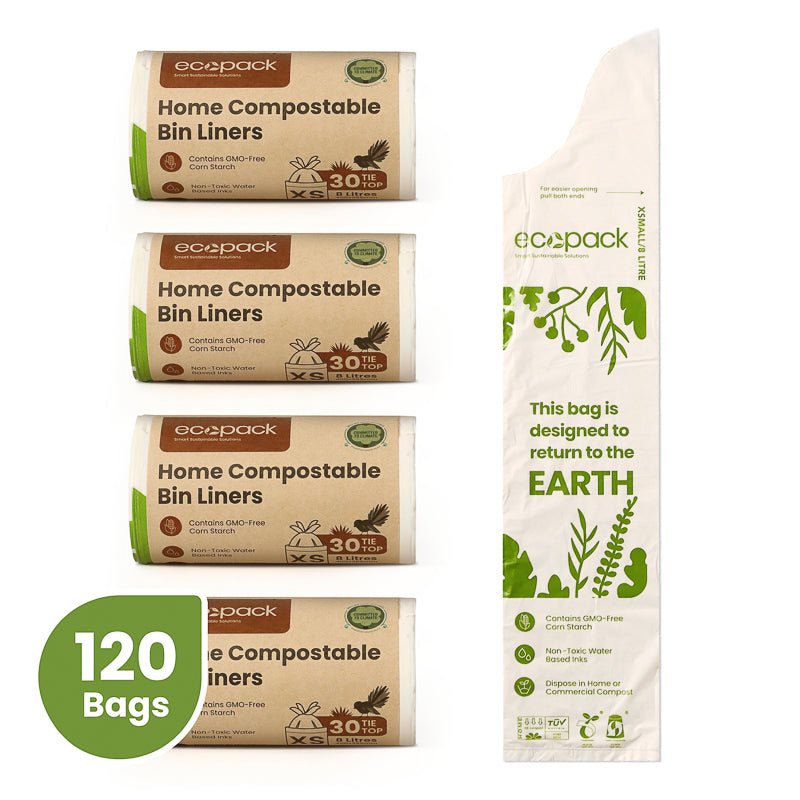 ED-2000-S 8L Compostable Caddy Liners - 4 Rolls of 30