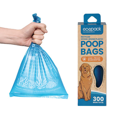 Ecopack Recycled Plastic Dog Poop Bags - Dispenser Box - 300 Bags