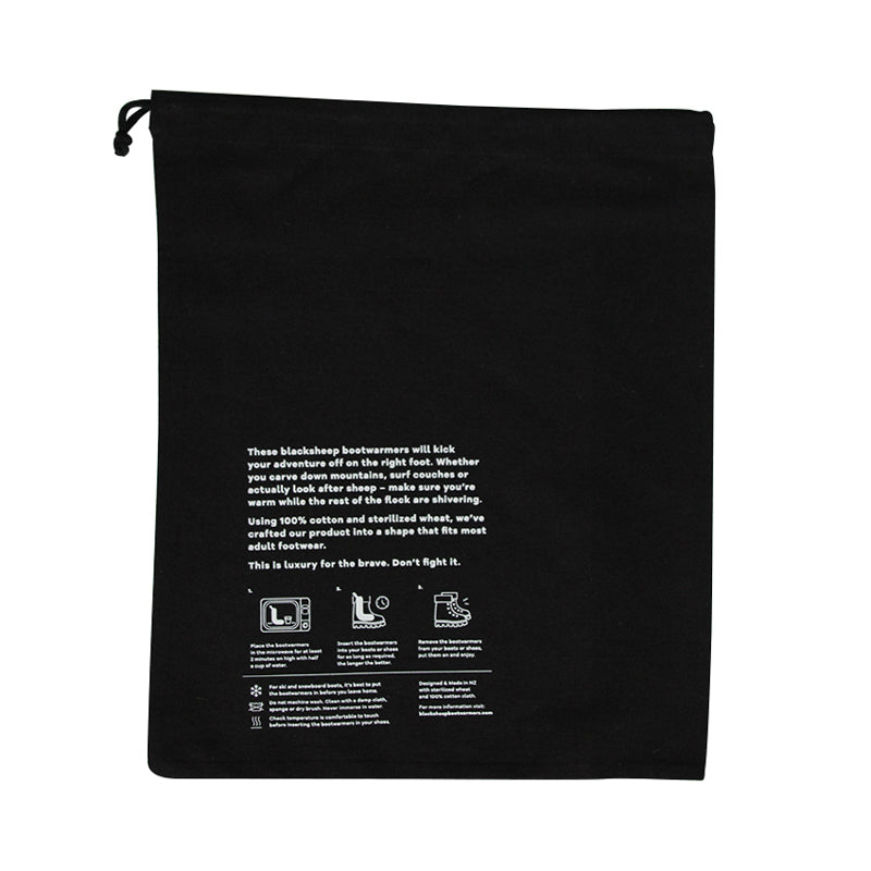 EC-06B Black Calico Drawstring Bag (Large)