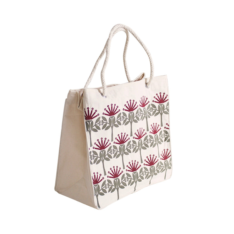 ECV-09P Designer Reusable Shopping Bag - Kiwiana Pohutukawa