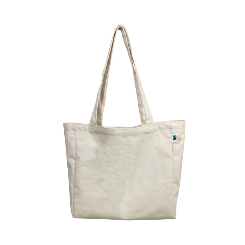Ecobags Fairtrade Organic Canvas Natural Tote Bag with Extra Capacity
