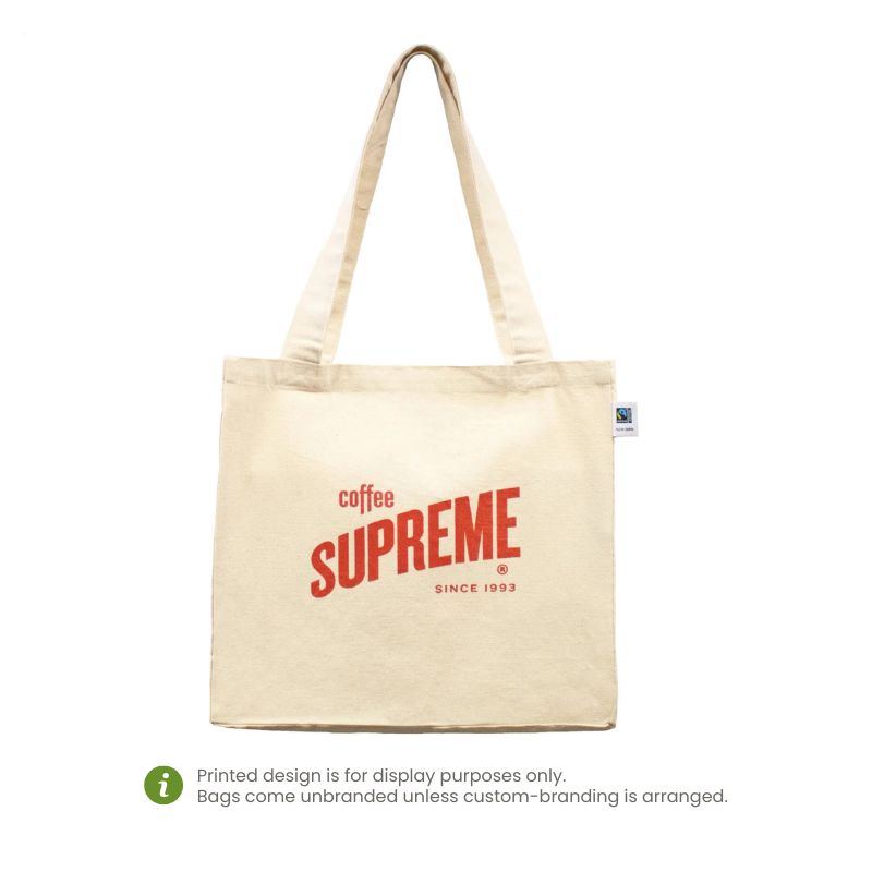 Ecobags Fairtrade Organic Canvas Natural Tote Bag with Extra Capacity