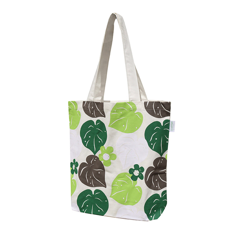 ECV-40G Kawakawa Leaf Printed Canvas Tote Bag