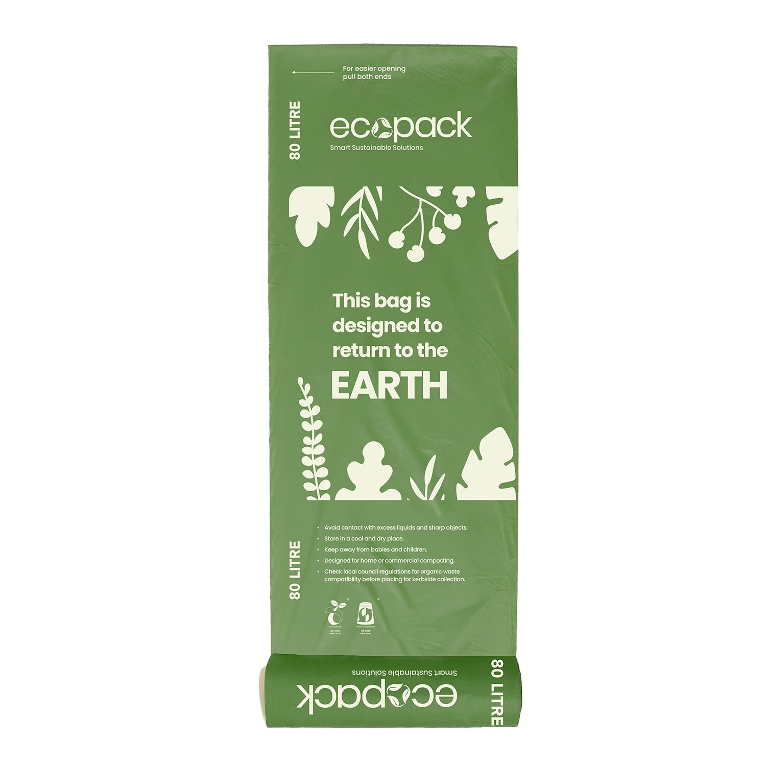 Ecopack Compostable 80L Bin Liner Open