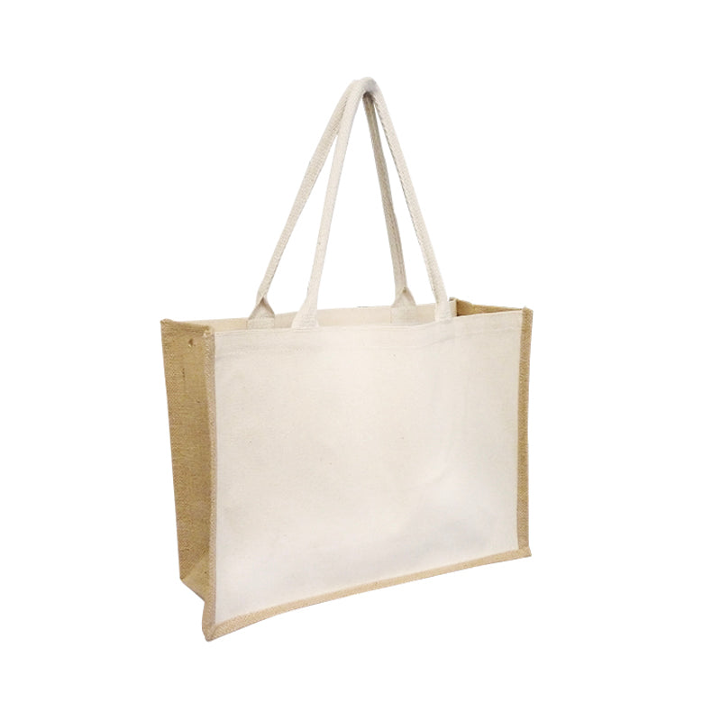 EJ-225 Jute-Canvas Combo Tote