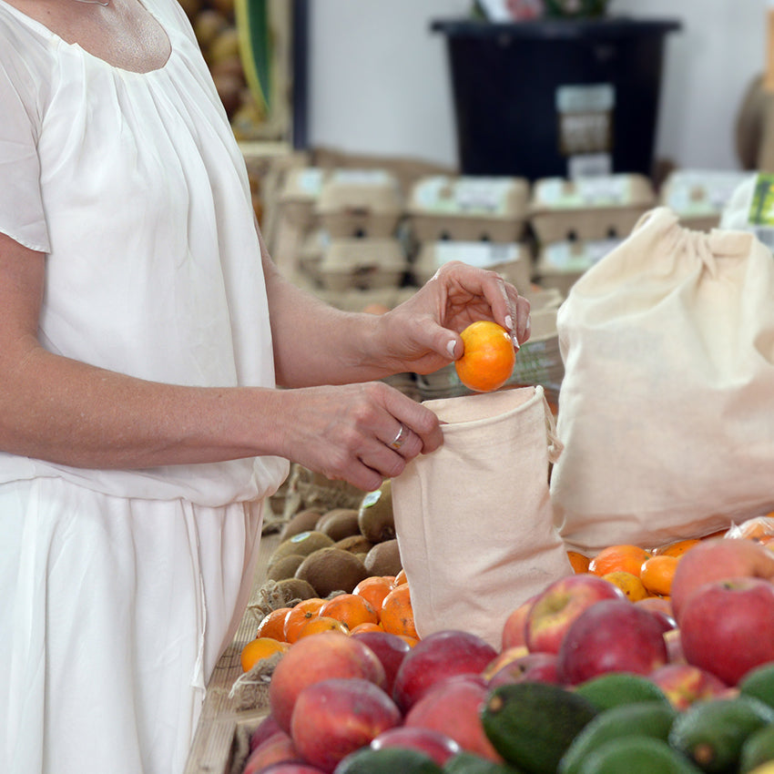 Ecobags Medium Natural Calico Drawstring Bag