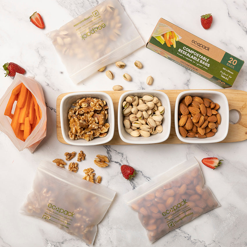 ED-2601 Compostable Resealable Snack Bags