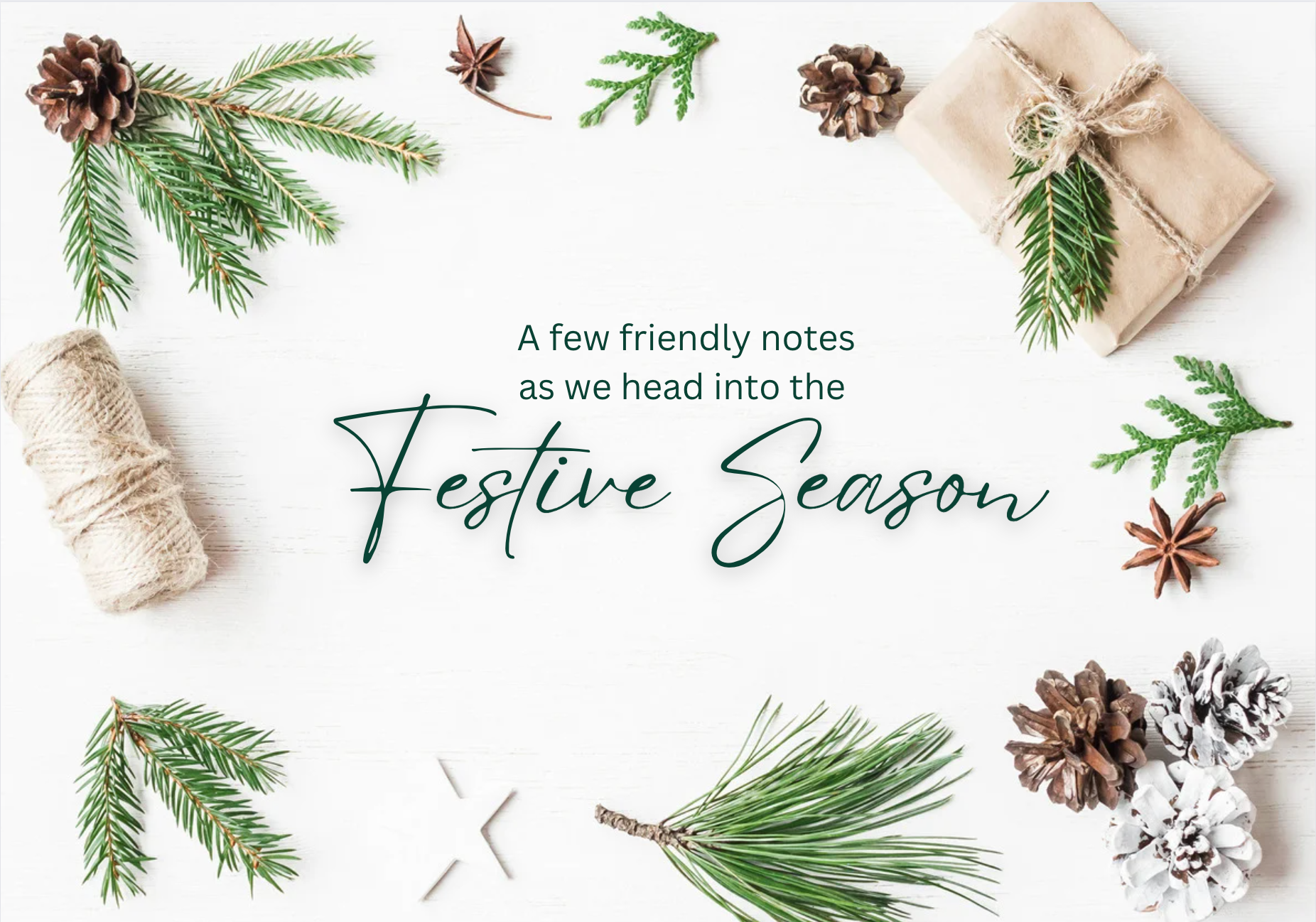 Christmas hours and final orders