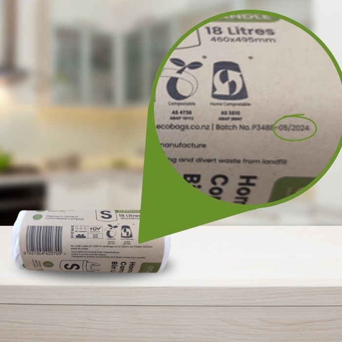 How can I tell if my compostable bags are within their shelf-life?