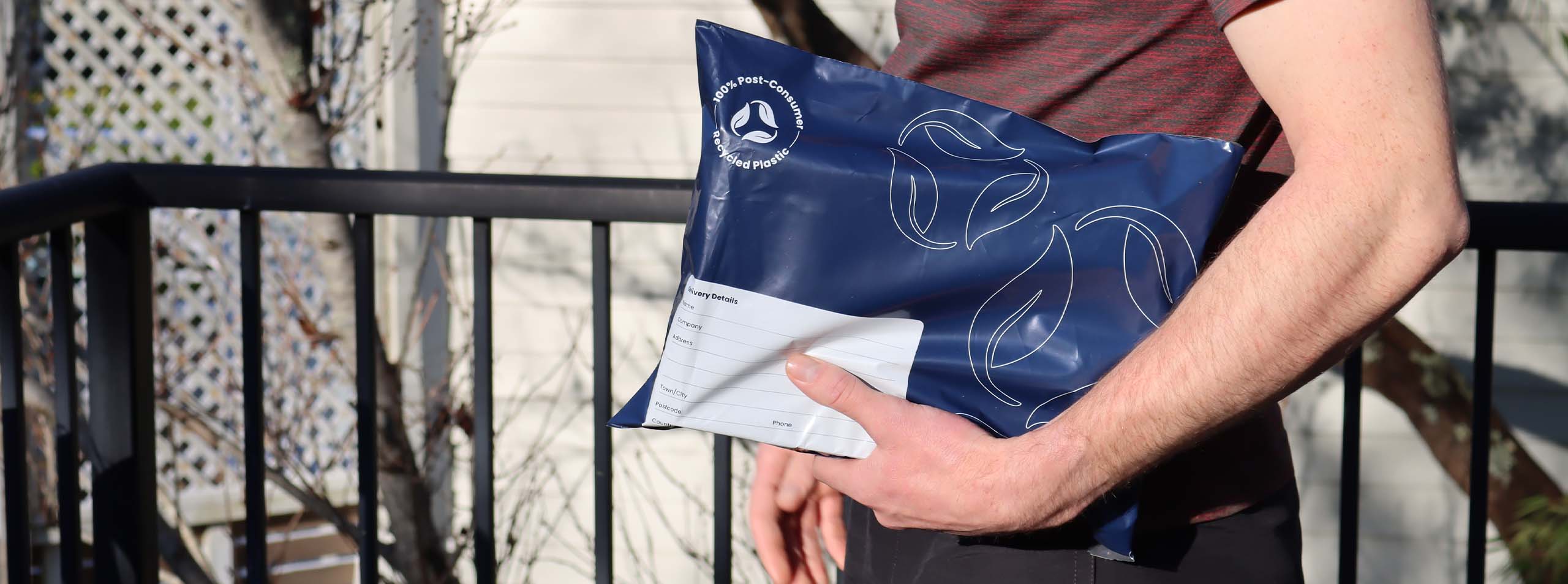 Recycled plastic courier bags