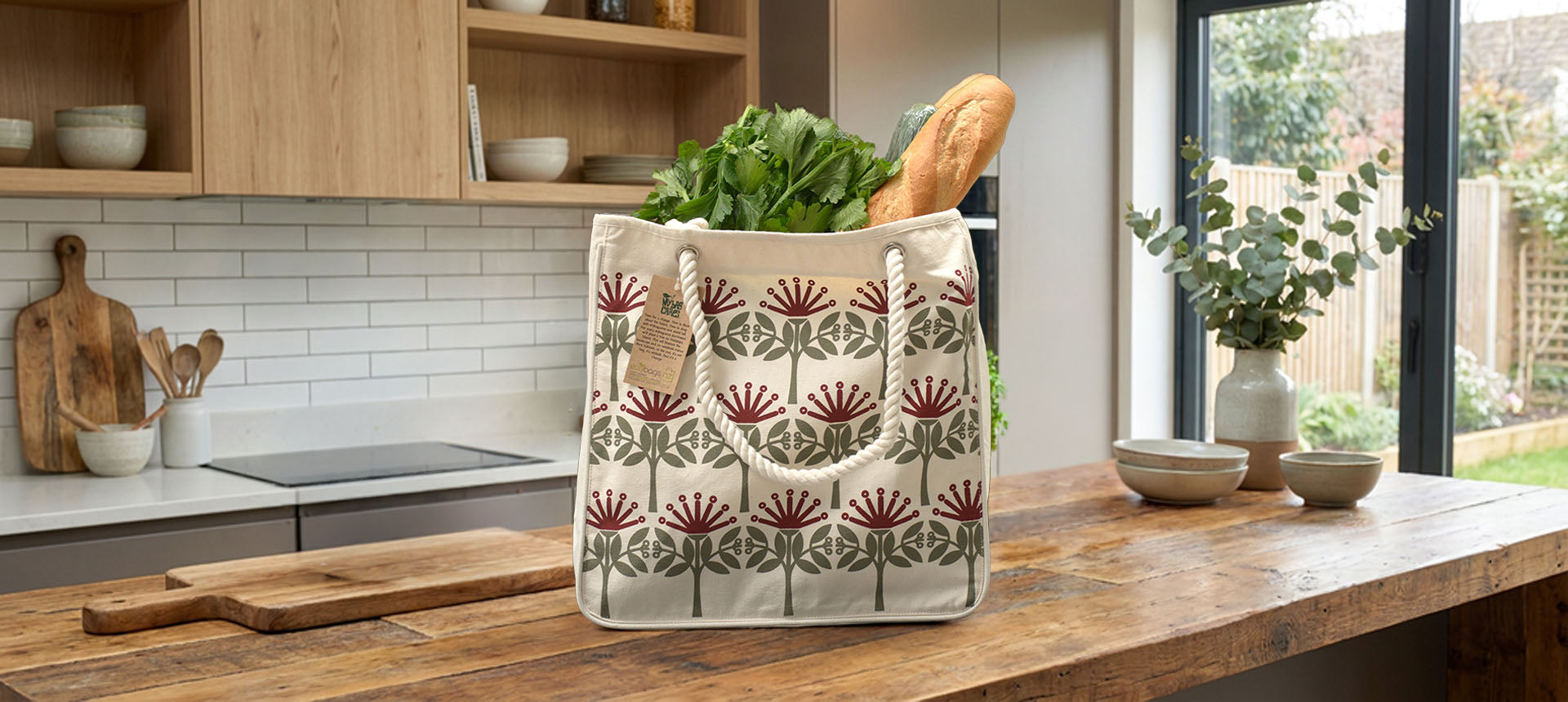 pre-printed designer tote bag