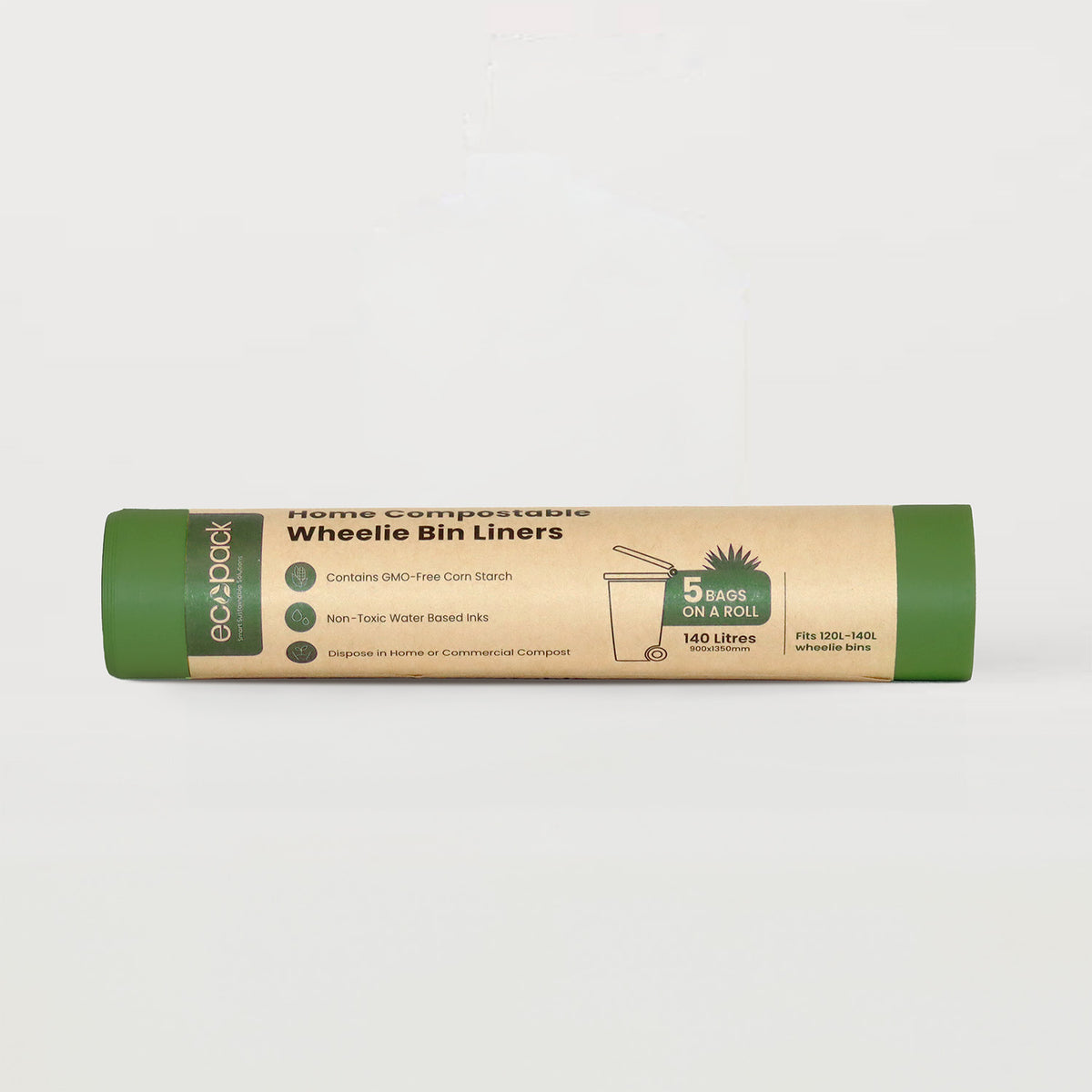 Ecopack 120L Wheelie Green Compostable Bin Liners 