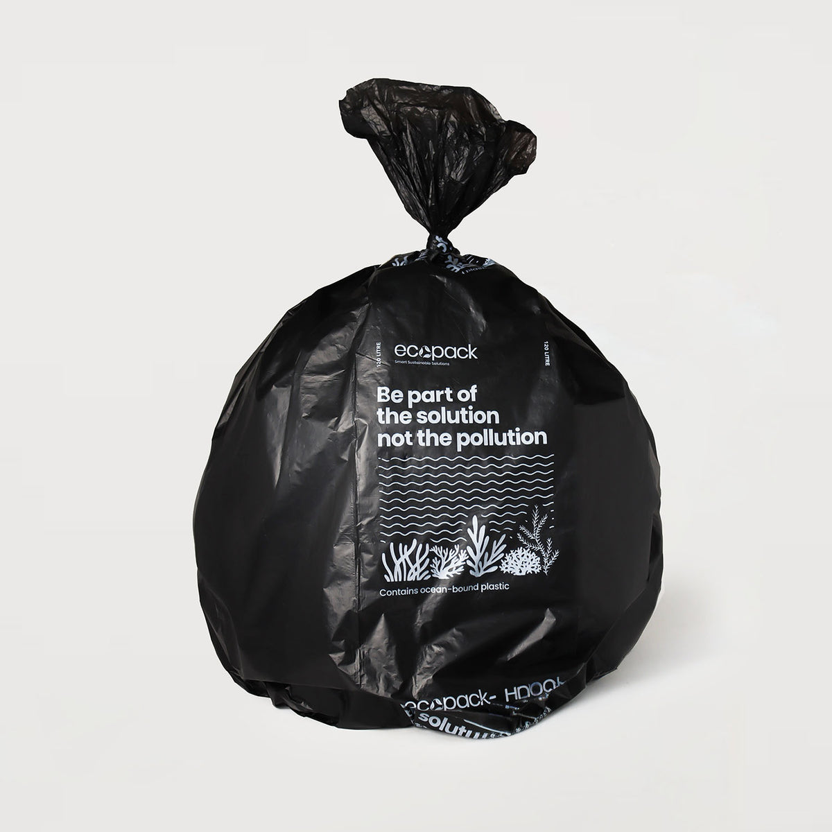 Ecopack 120L Recycled Plastic Wheelie Bin Liners Bag