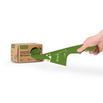 Pulling a bag from Ecopack 18L compostable bin liners with tie handle dispenser box