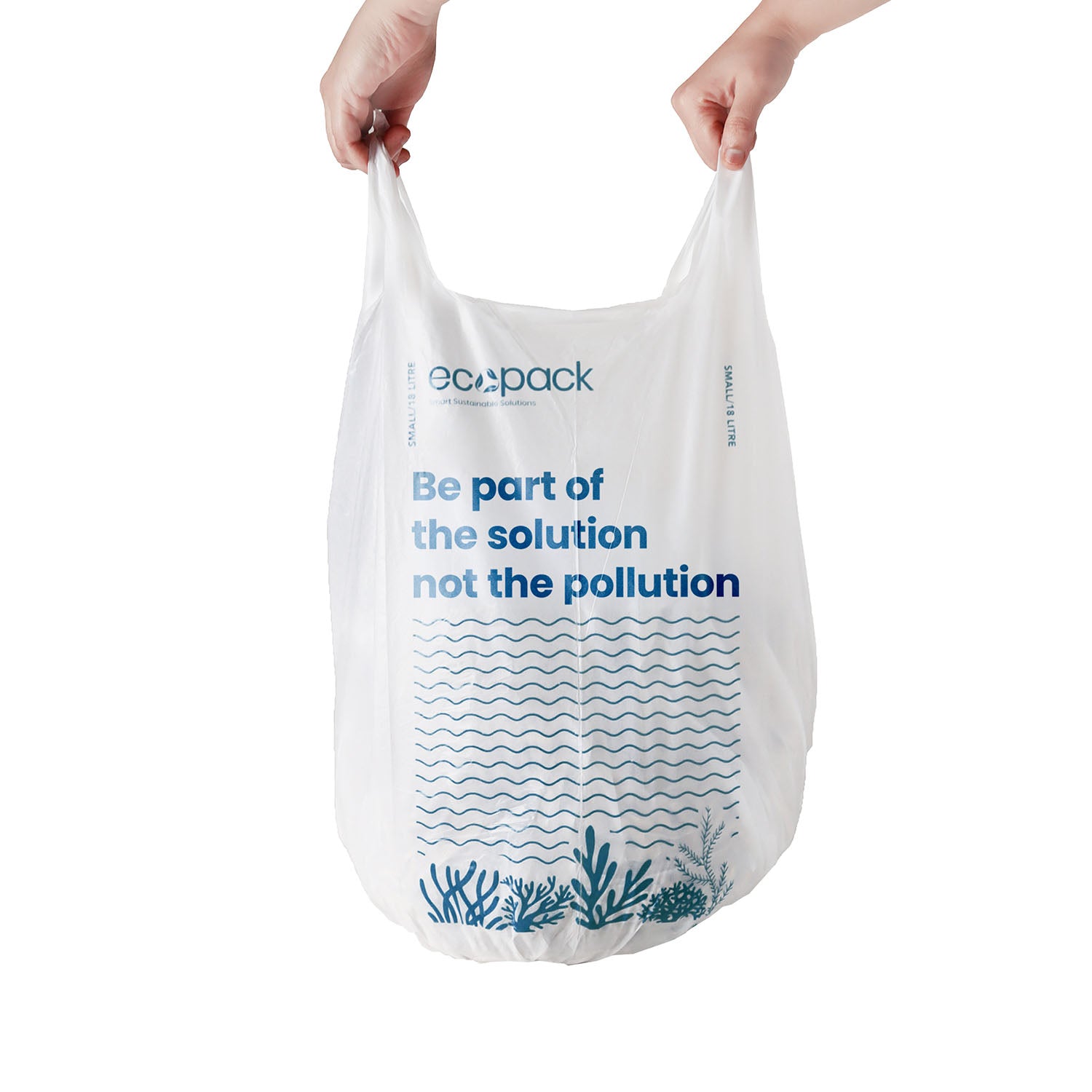 Ecopack 18L Small Recycled Plastic Bin Liners (1 Roll/32 Bags)