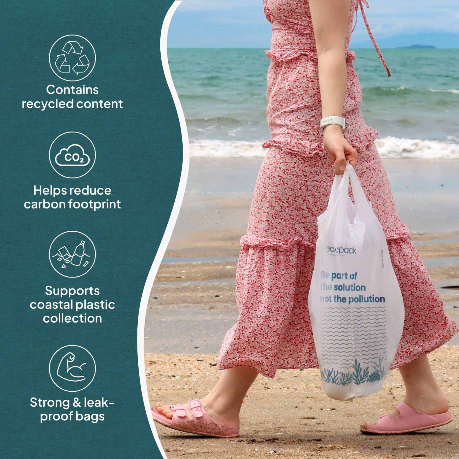 Ecopack 18L Recycled Plastic Bin Liners with Handle Overview