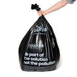 Ecopack 240L recycled plastic wheelie bin liner, black, held in hand