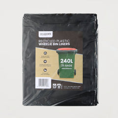 Ecopack 240L heavy-duty recycled plastic wheelie bin liners