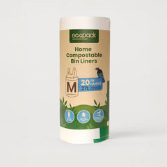 Ecopack 27L Compostable Bin Liners Roll #1-roll-20-bags