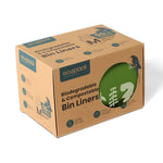 Ecopack 27L compostable green bin liners with tie handle dispenser box 