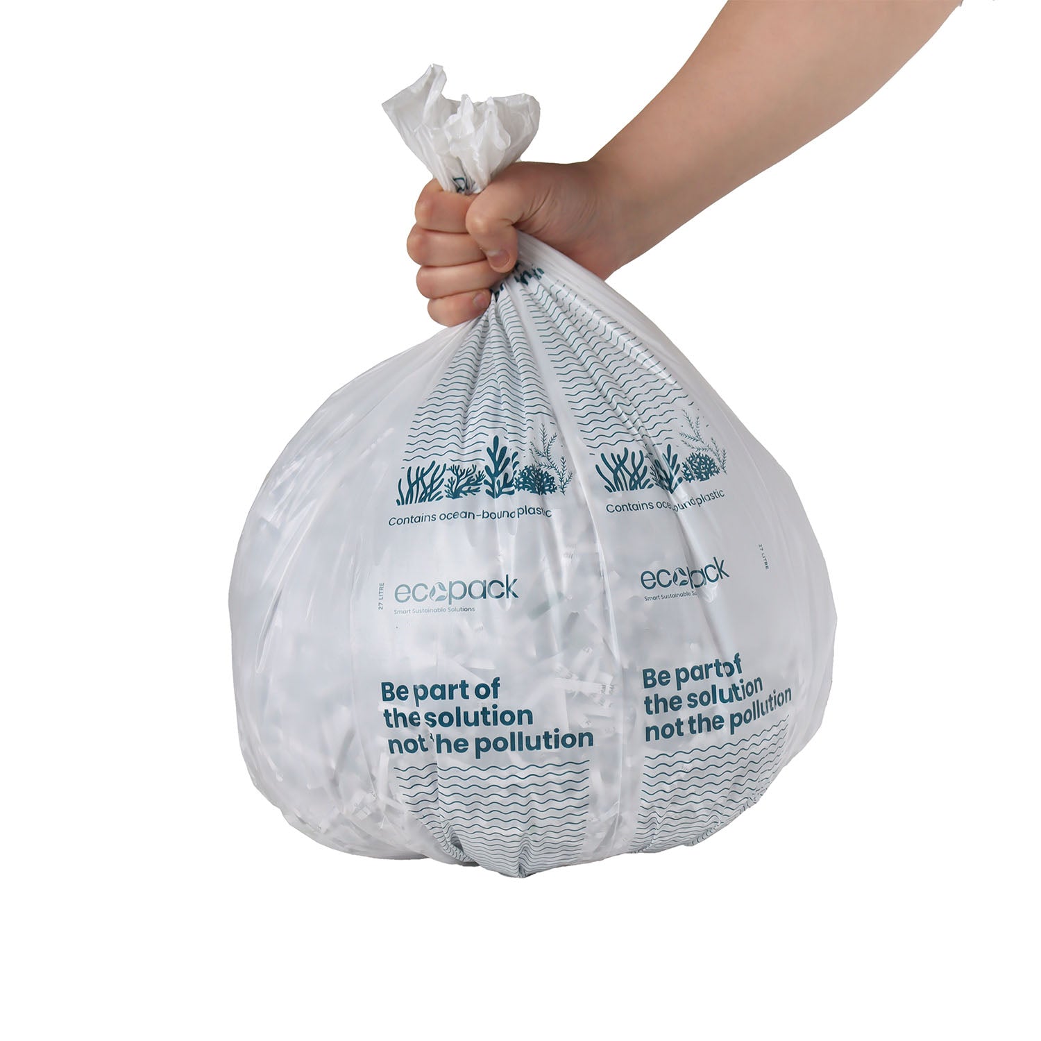 Ecopack 27L Medium Recycled Plastic Bin Liners (1 Roll/50 Bags)