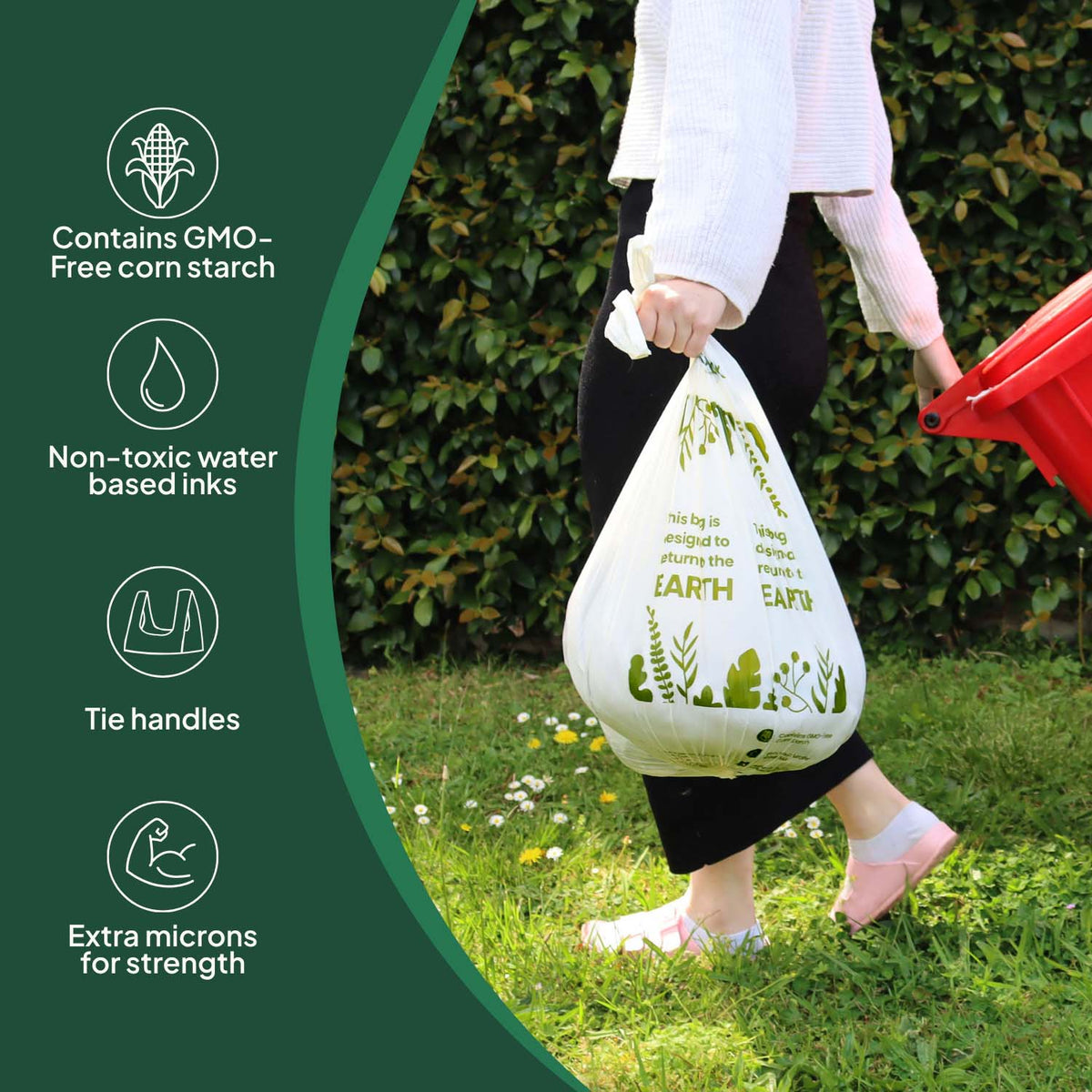 Ecopack 36L Compostable Bin Liners Roll Overview
