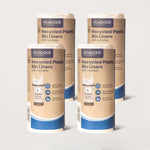 Ecopack 36L Large Recycled Plastic Bin Liners with Tie Handle 4 Rolls Bundle
