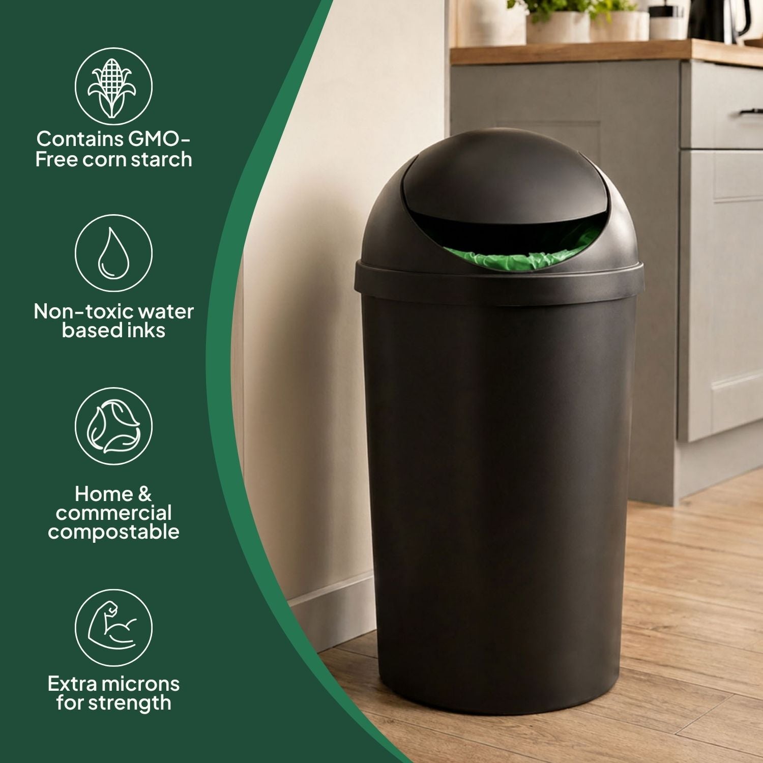 Ecopack 50L Compostable Bin Liners Roll Overview