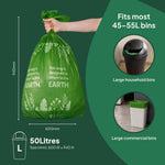 Ecopack 50L Compostable Bin Liners Roll Bag Size