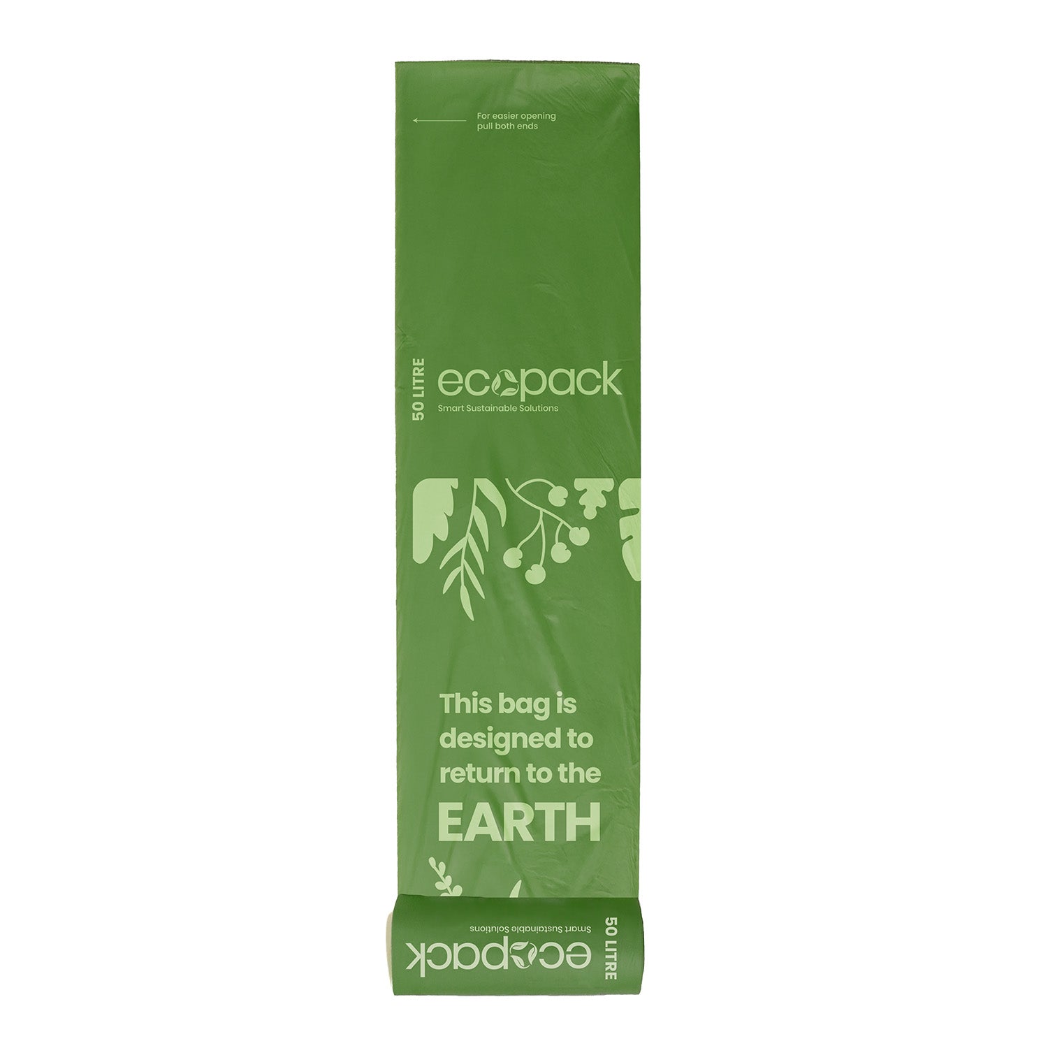 Ecopack 50L Large Compostable Garbage Bags (1 Roll/30 Bags)