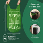 Ecopack 60L Compostable Bin Liners Roll Bag Size