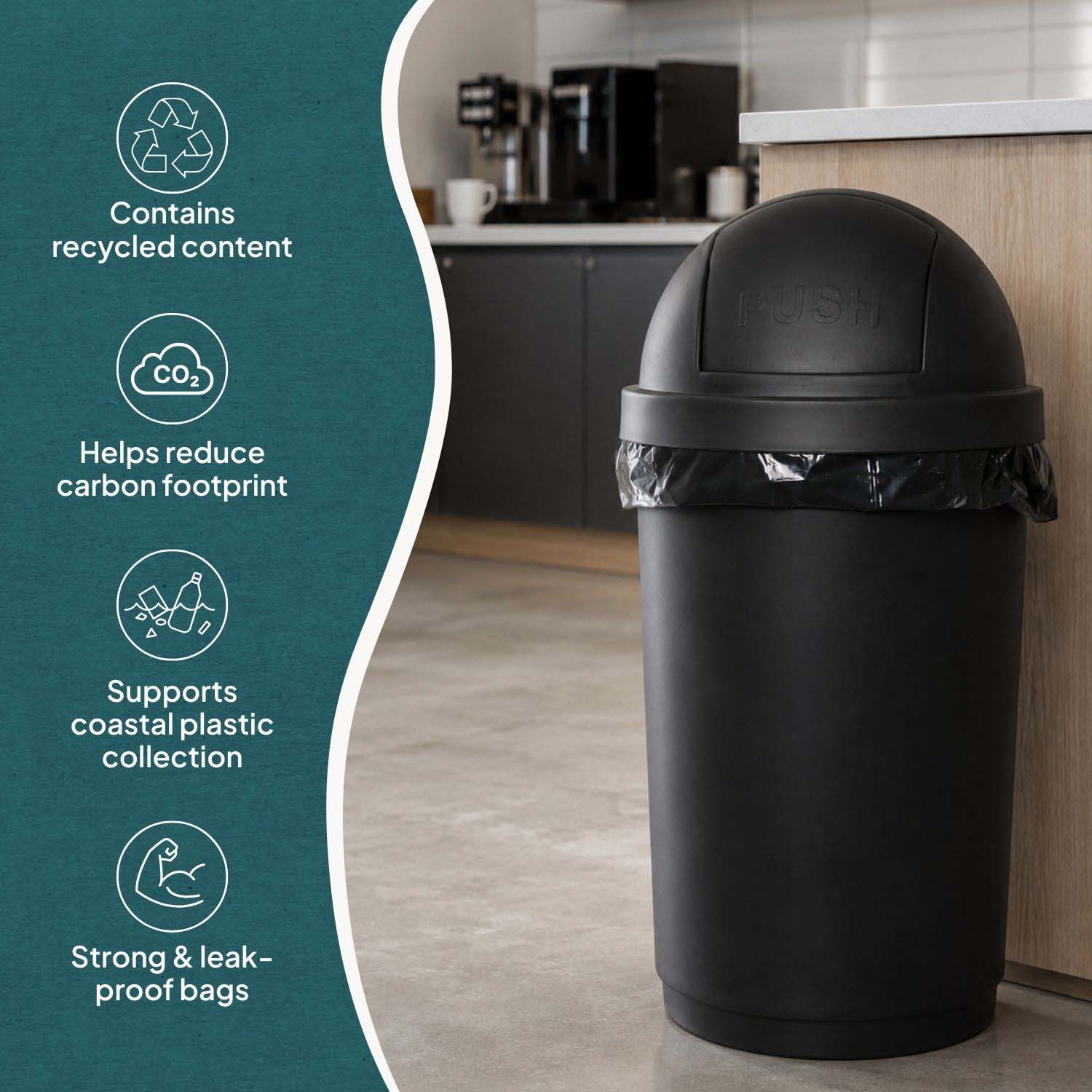 Ecopack 70L XL Recycled Plastic Drawstring Garbage Bags Overview