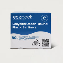 Ecopack 80L Recycled Plastic Bin Liners in Dispenser Box