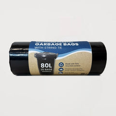 Ecopack 80L XL Recycled Plastic Garbage Bags With String Tie