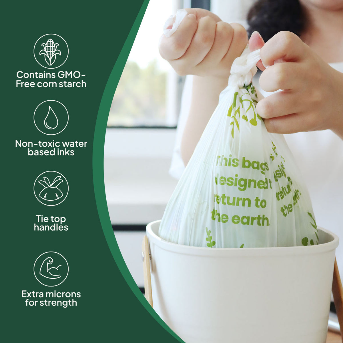 Ecopack 8L Compostable Bin Liners Roll Overview