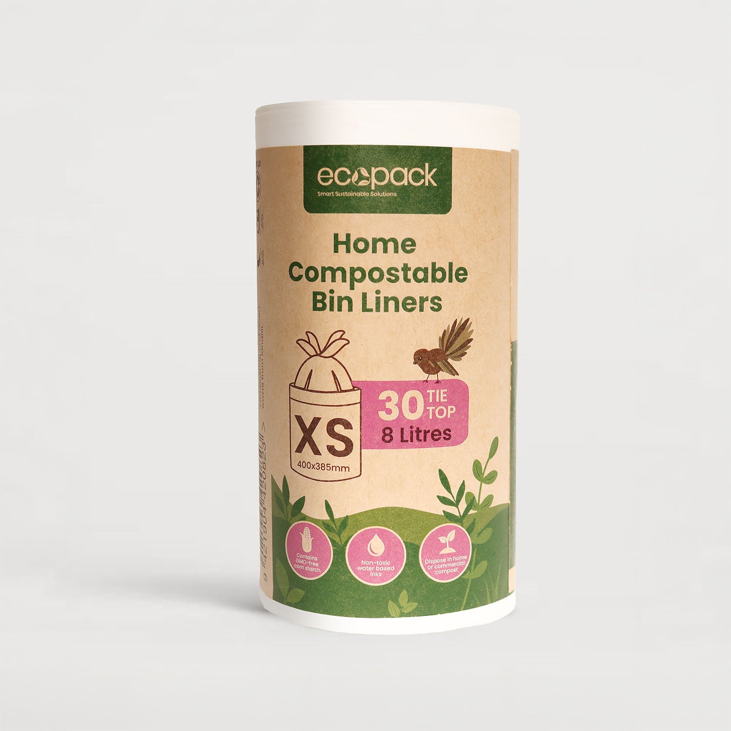 Ecopack 8L Compostable Bin Liners Roll 