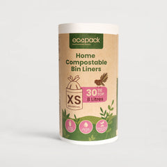 Ecopack 8L Compostable Bin Liners Roll #1-roll-30-bags
