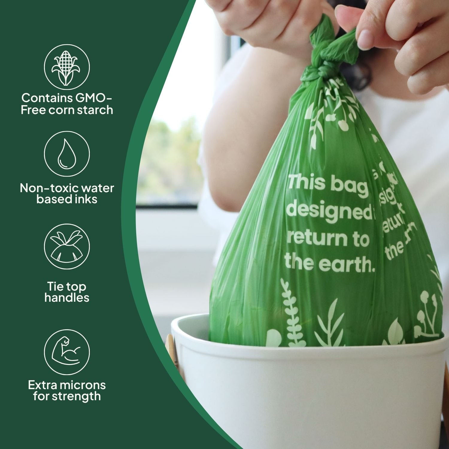 Ecopack 18L Compostable Green Bin Liners Dispenser Box Overview