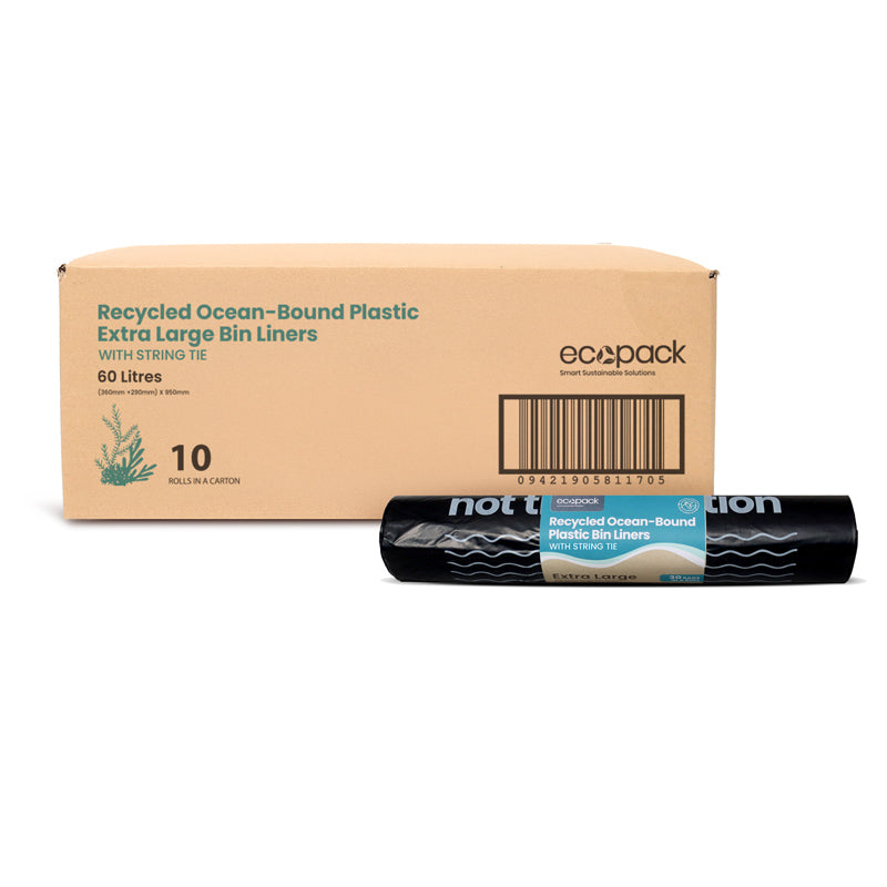 Ecopack 60L XL Recycled Plastic Garbage Bags (1 Roll/30 Bags)