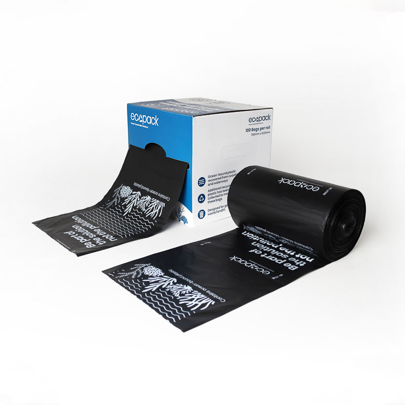 Ecopack 80L Recycled Plastic Bin Liners in Dispenser Box