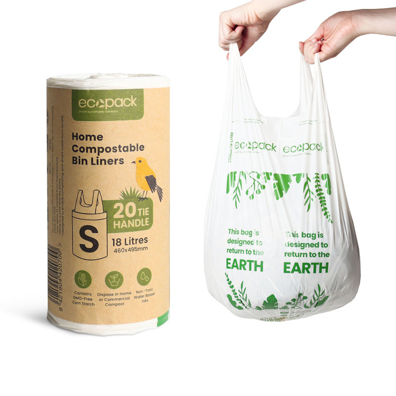 Ecopack 18L Small Compostable Bin Liners (1 Roll/20 Bags)