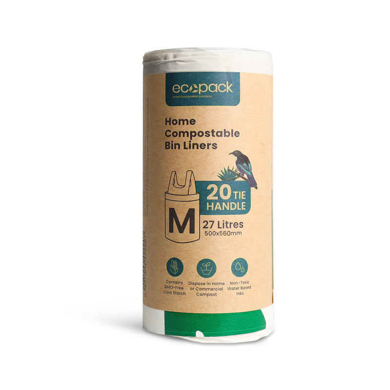 Ecopack 27L Medium Compostable Bin Liners Bundle (3 Rolls/60 Bags)