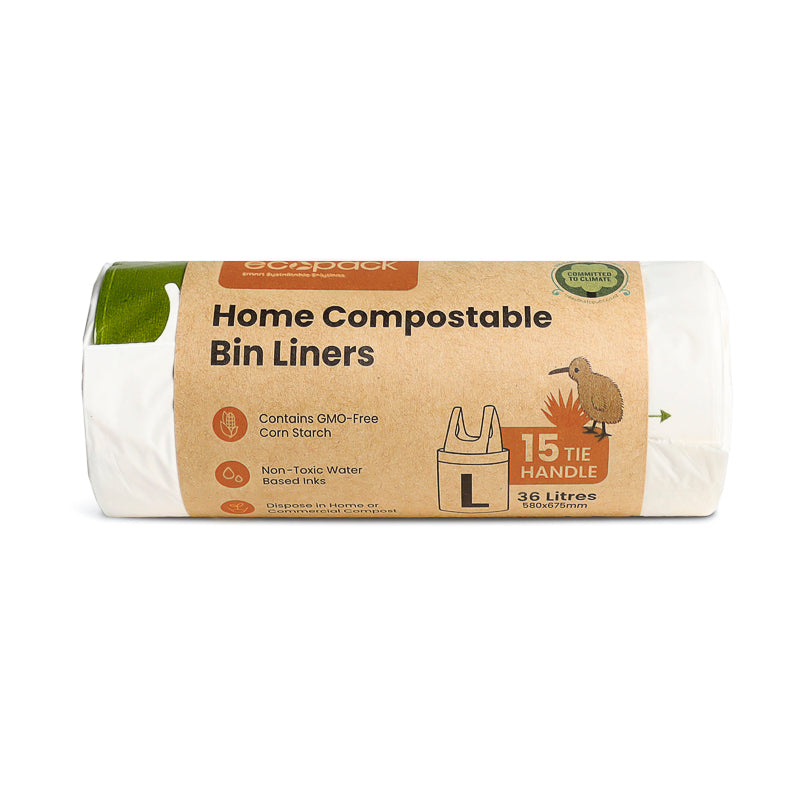 Ecopack 36L Large Compostable Bin Liners (1 Roll/15 Bags) — Ecobags NZ